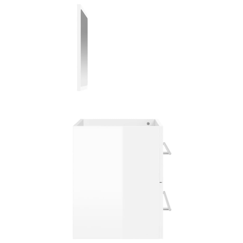 vidaXL vannasistabas skapītis un spogulis, balts inženierijas koks