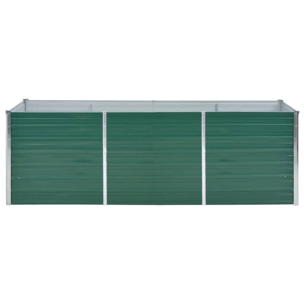vidaXL augstā puķu kaste, cinkots tērauds, 240x80x77 cm, zaļa