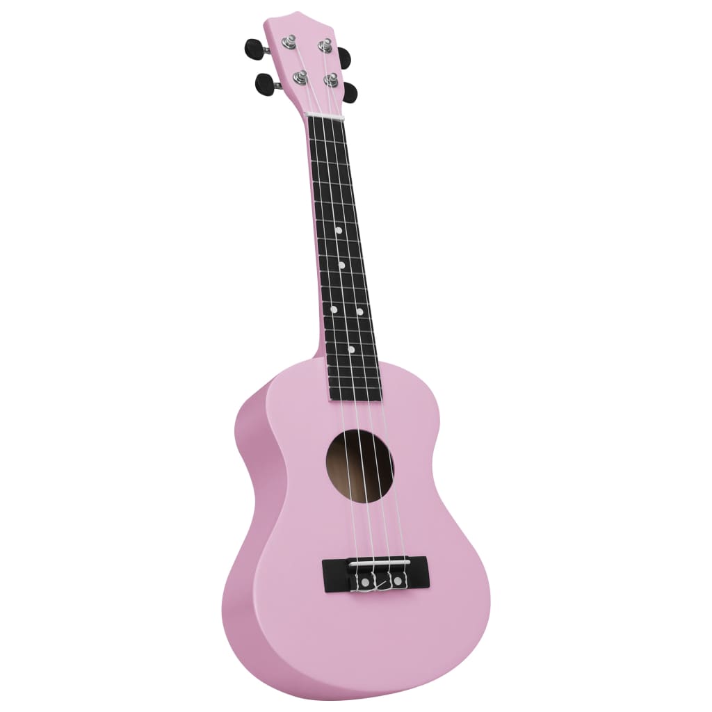 vidaXL soprāna bērnu ukulele ar somu, rozā, 23"
