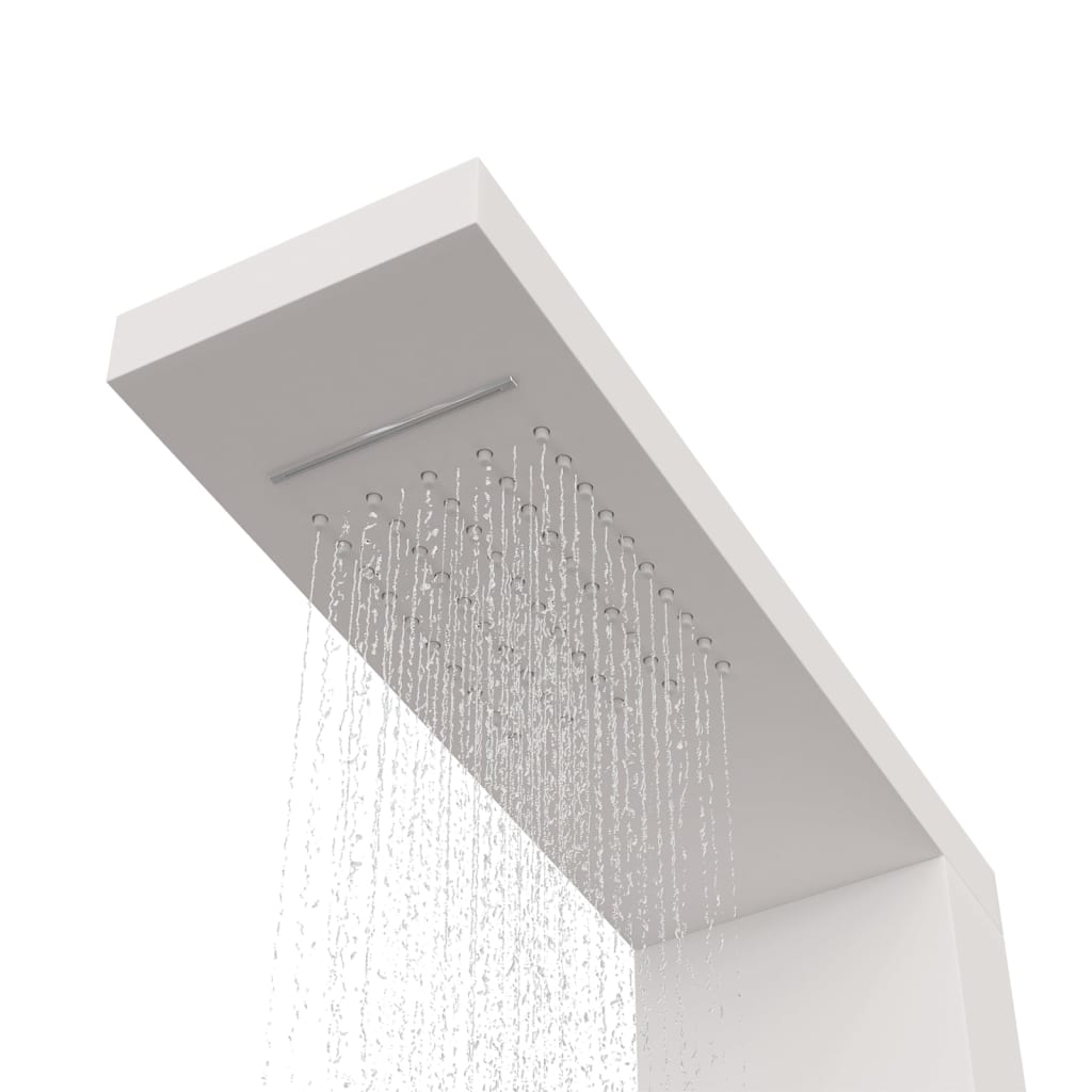 vidaXL dušas sistēma ar paneli, balta, alumīnijs
