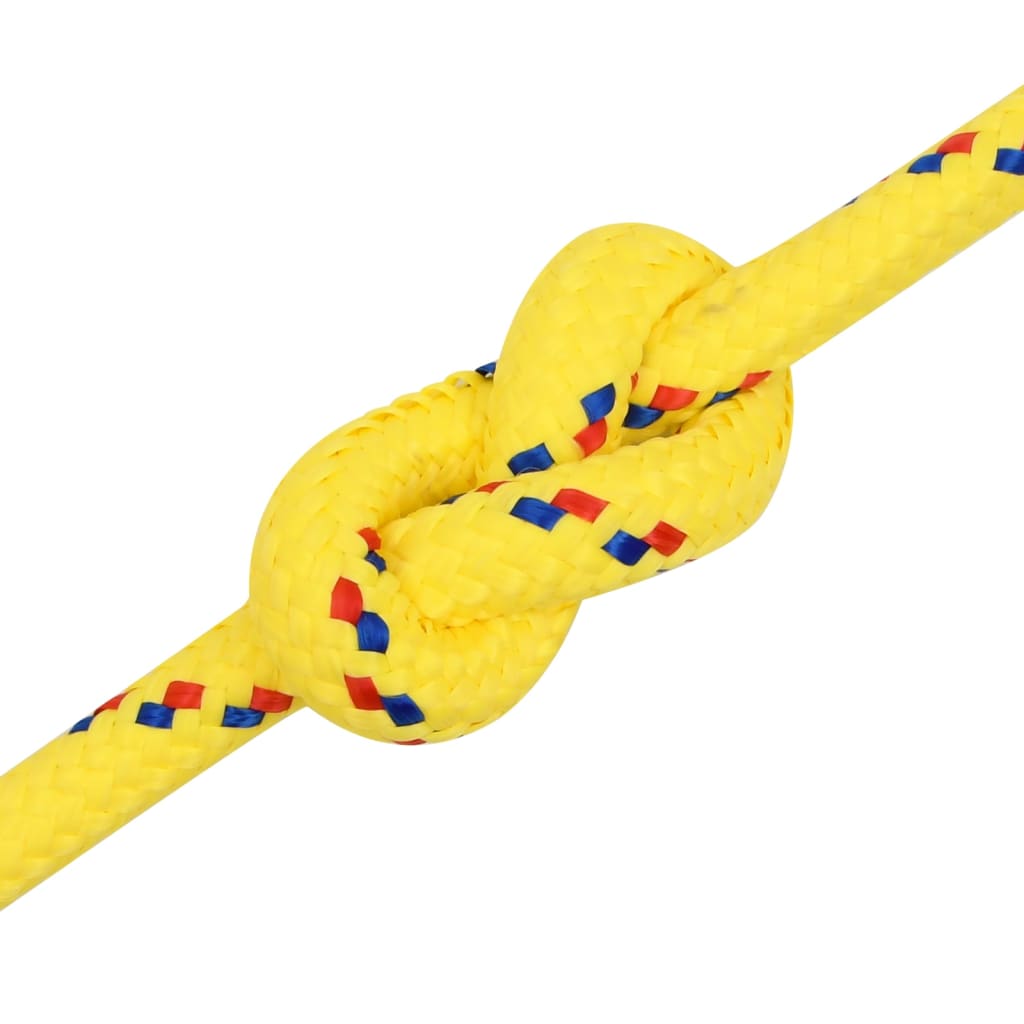 vidaXL laivu virve, dzeltena, 16 mm, 25 m, polipropilēns