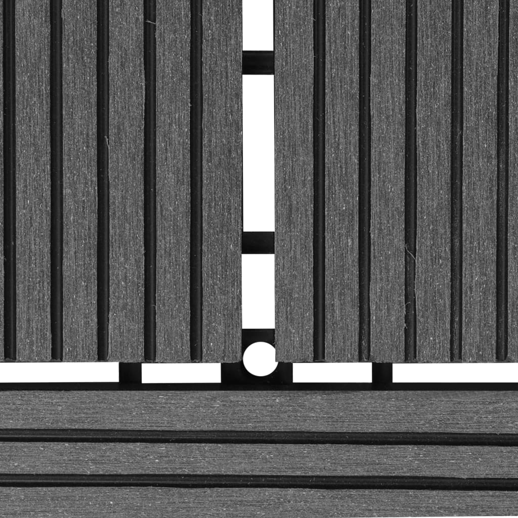 vidaXL terases flīzes, 22 gab., WPC, 30x30 cm, 2 m2, pelēkas