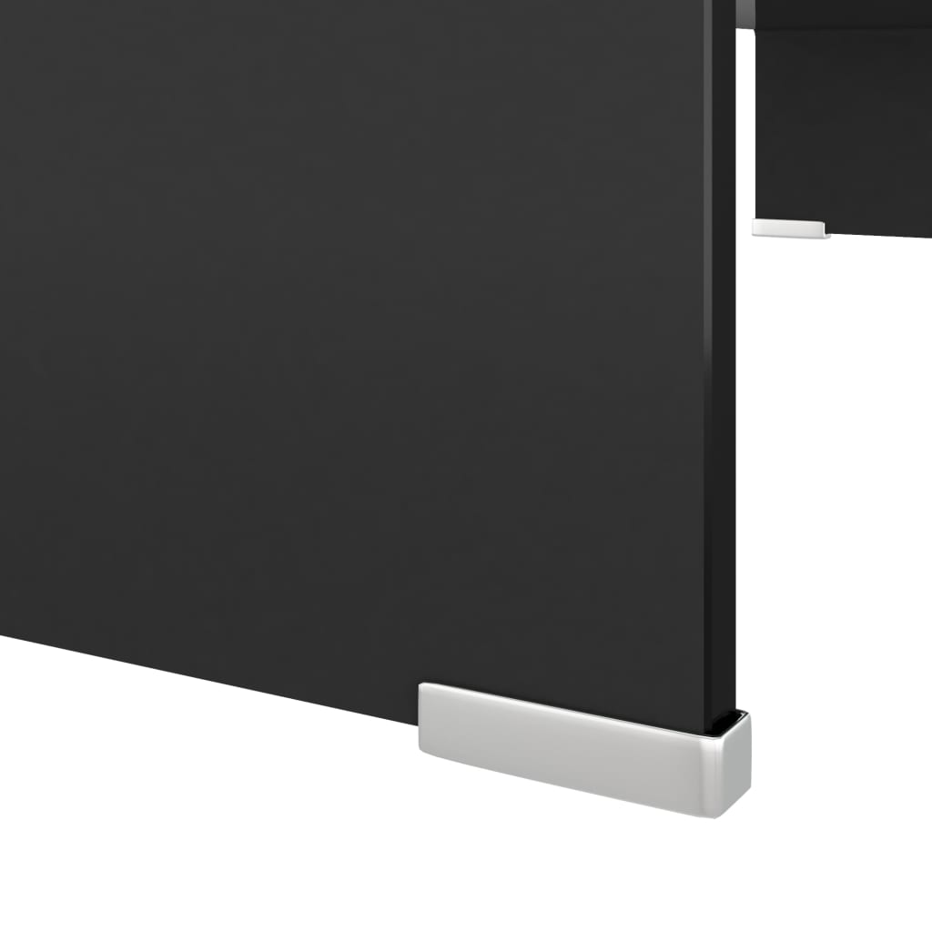 vidaXL TV statīvs, monitora paliktnis, 80x30x13 cm, melns stikls