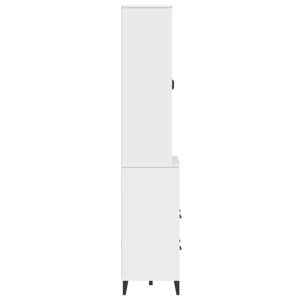 vidaXL augstais skapis VIKEN, balts, 80x40x200 cm, priedes masīvkoks