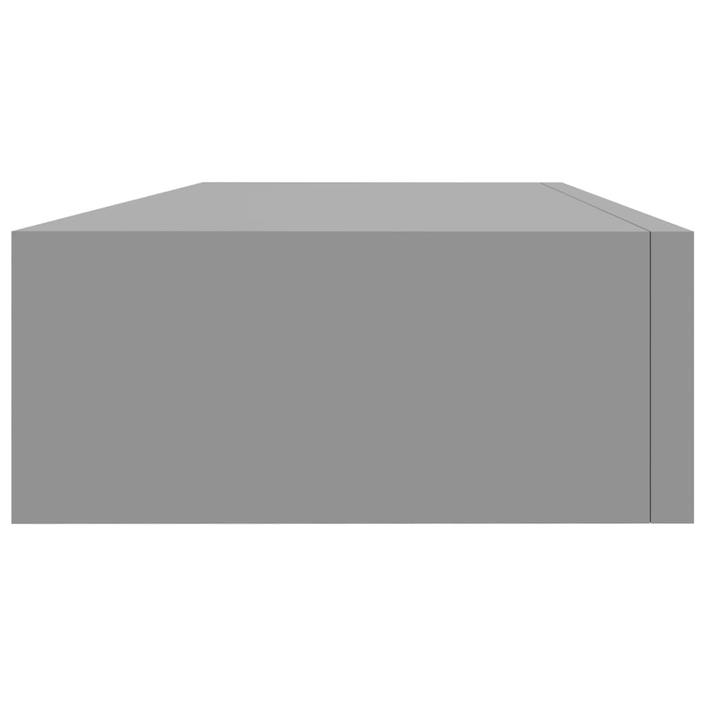 vidaXL sienas atvilktņu plaukti, 2 gab., pelēki, 60x23,5x10 cm, MDF