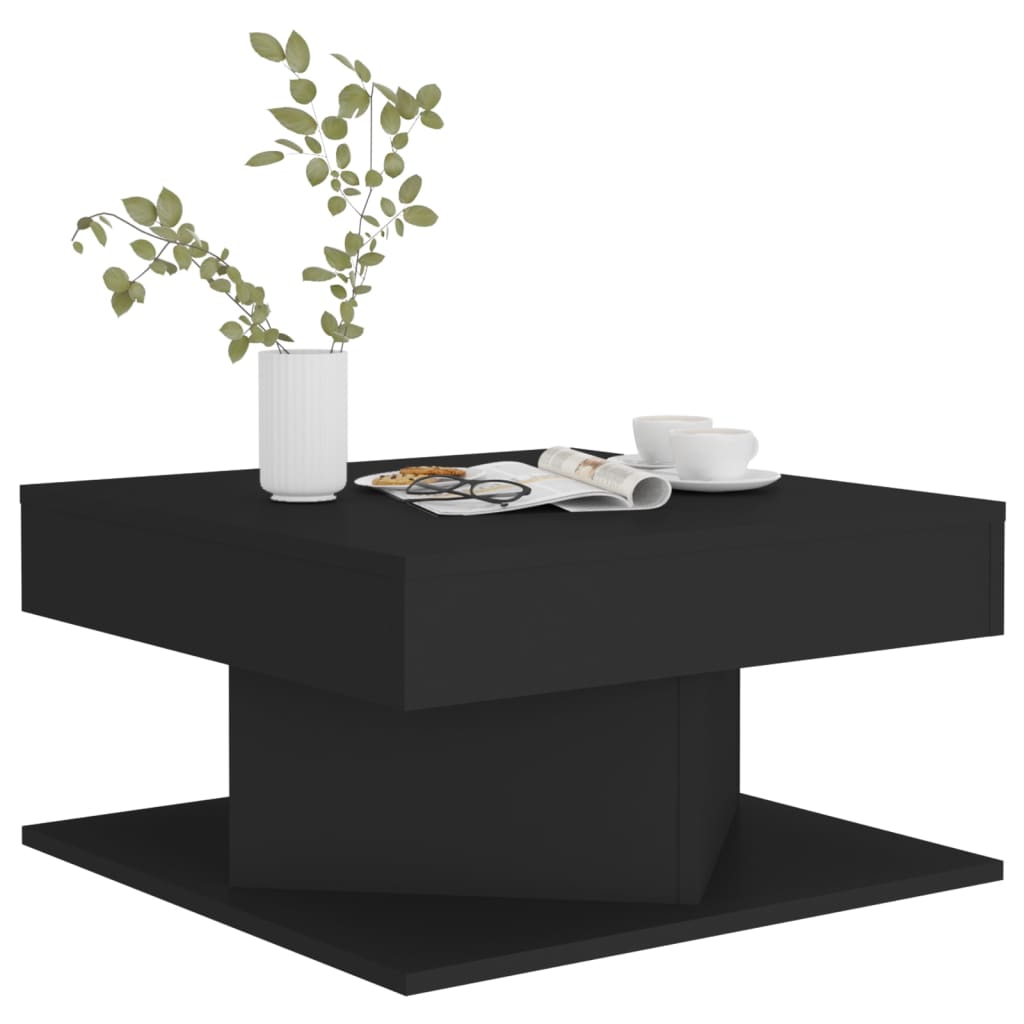 vidaXL kafijas galdiņš, melns, 57x57x30 cm, skaidu plāksne