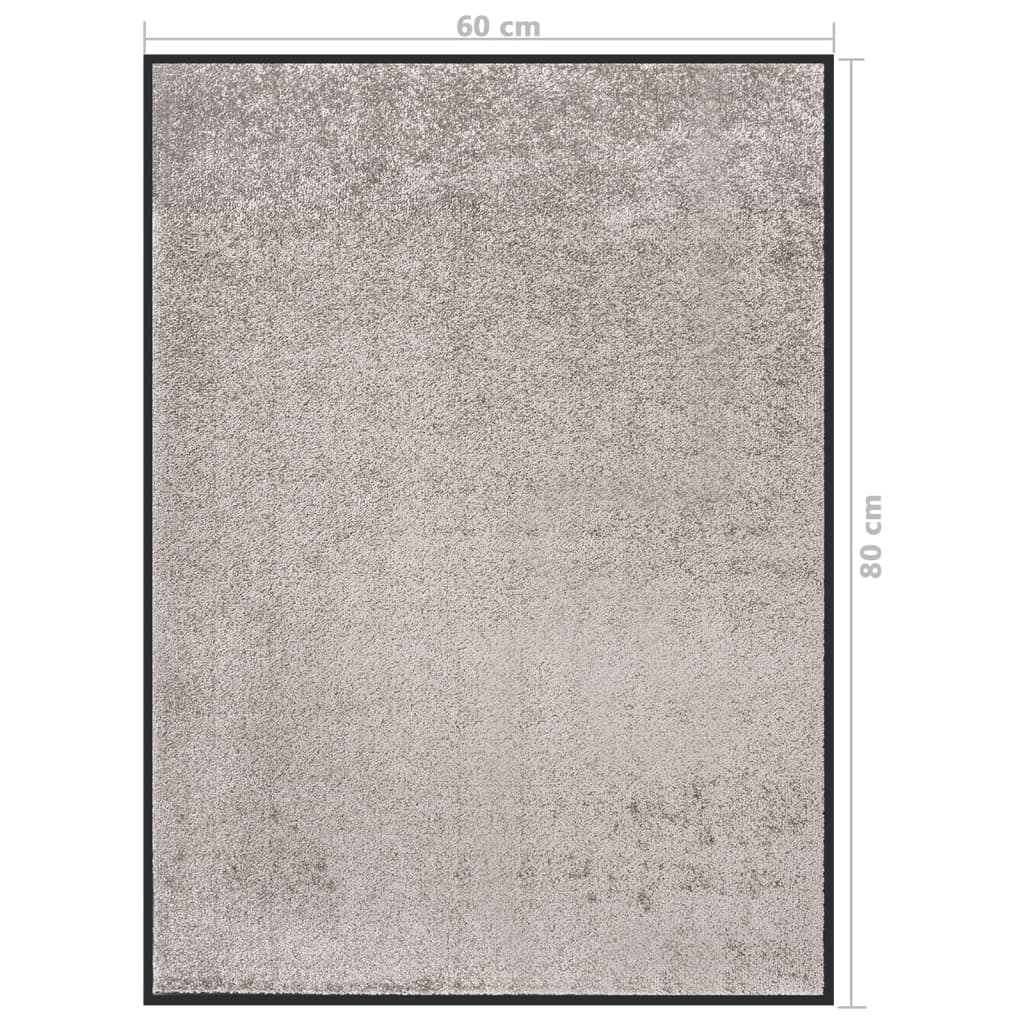vidaXL durvju paklājs, pelēks, 60x80 cm