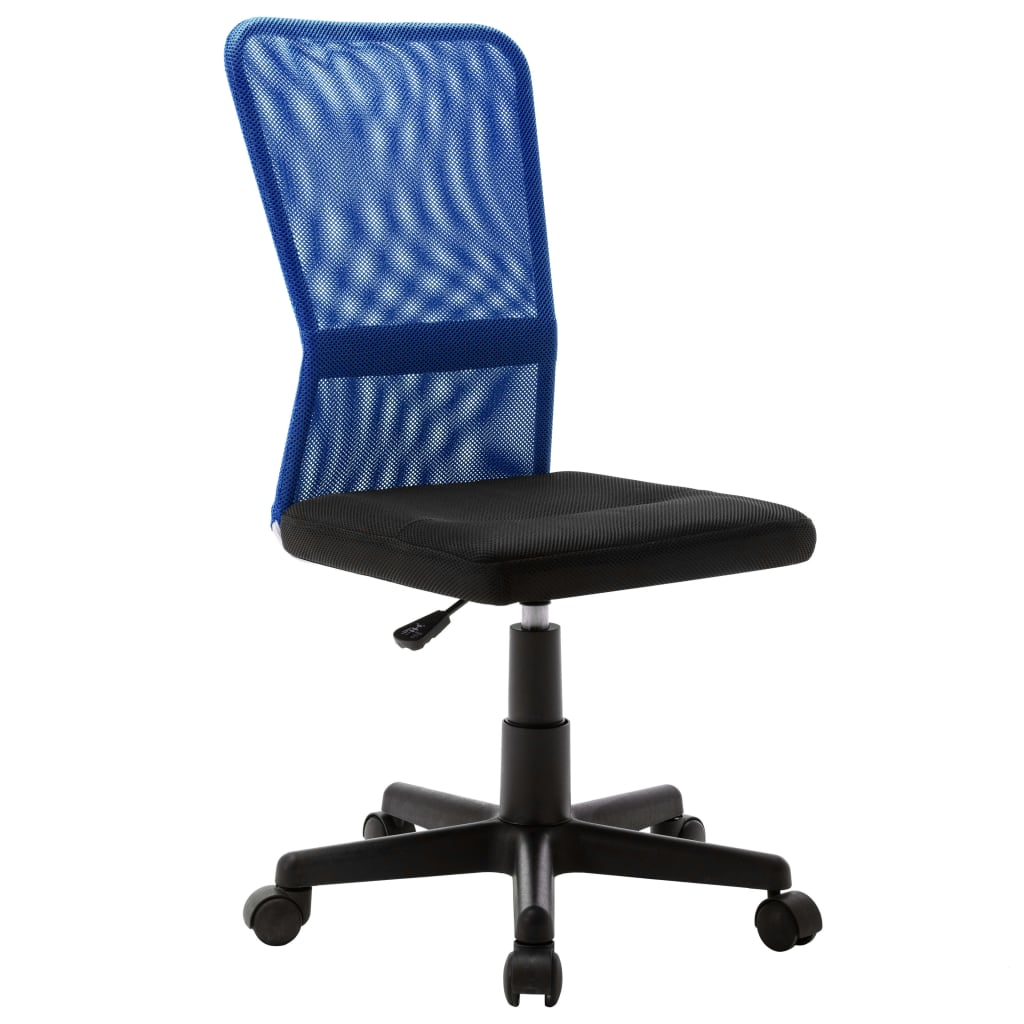 vidaXL biroja krēsls, 44x52x100 cm, melns ar zilu, tīklveida audums