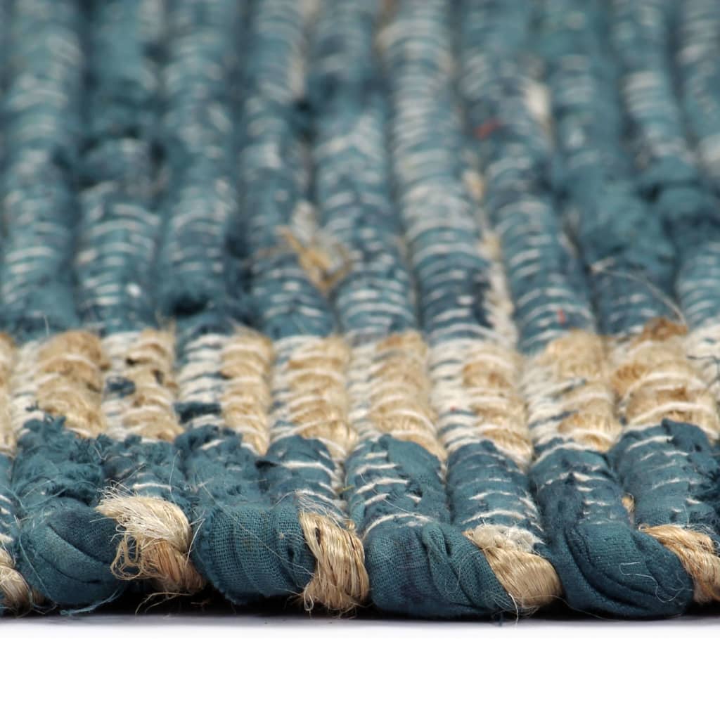 vidaXL paklājs, roku darbs, džuta, zils, 160x230 cm