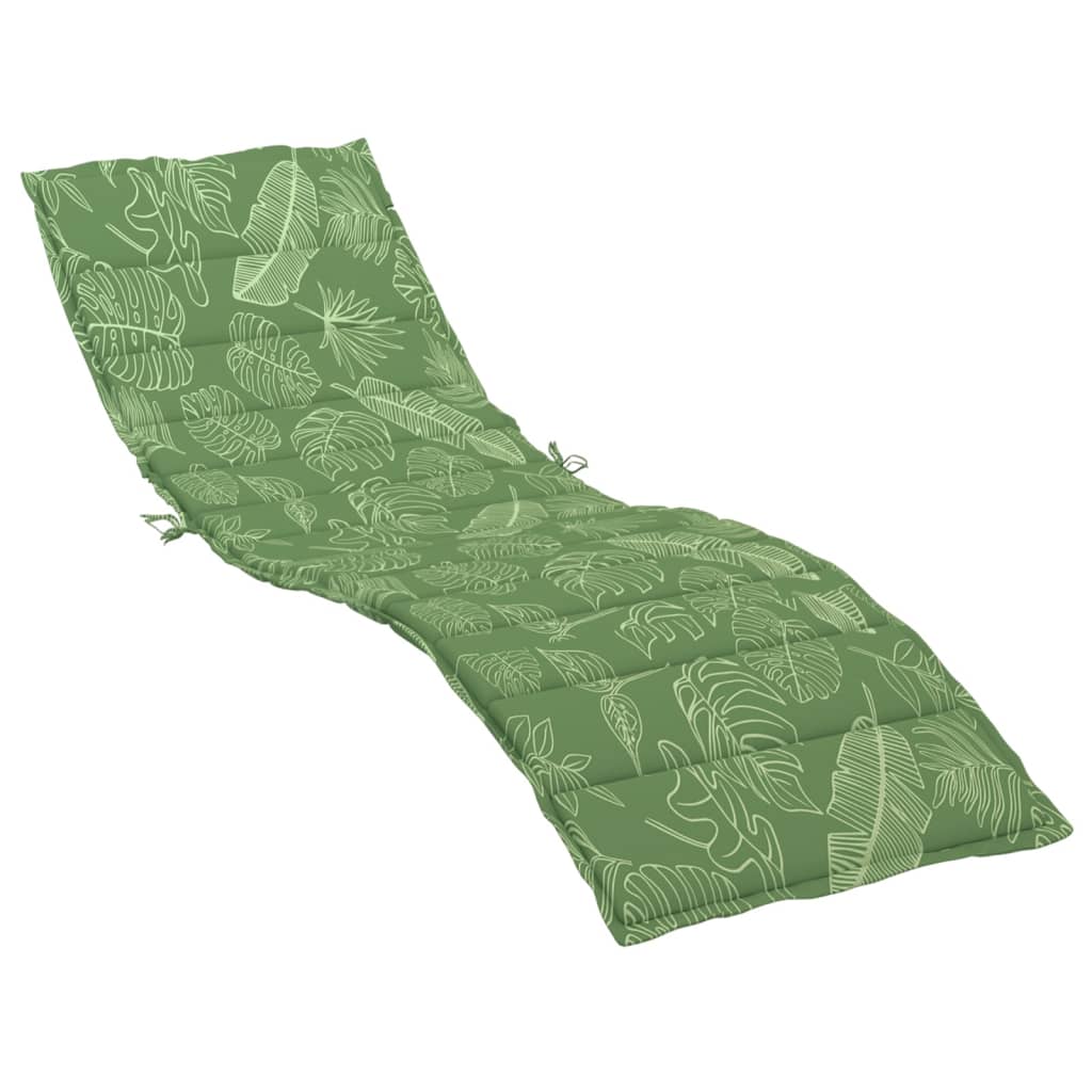 vidaXL sauļošanās krēsla matracis, audums ar lapu apdruku