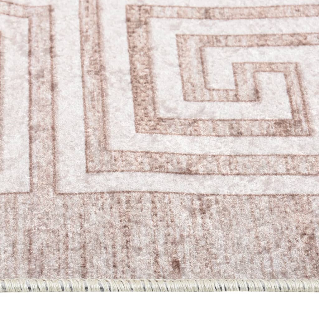 vidaXL paklājs, 120x180 cm, bēšs, mazgājams, neslīdošs