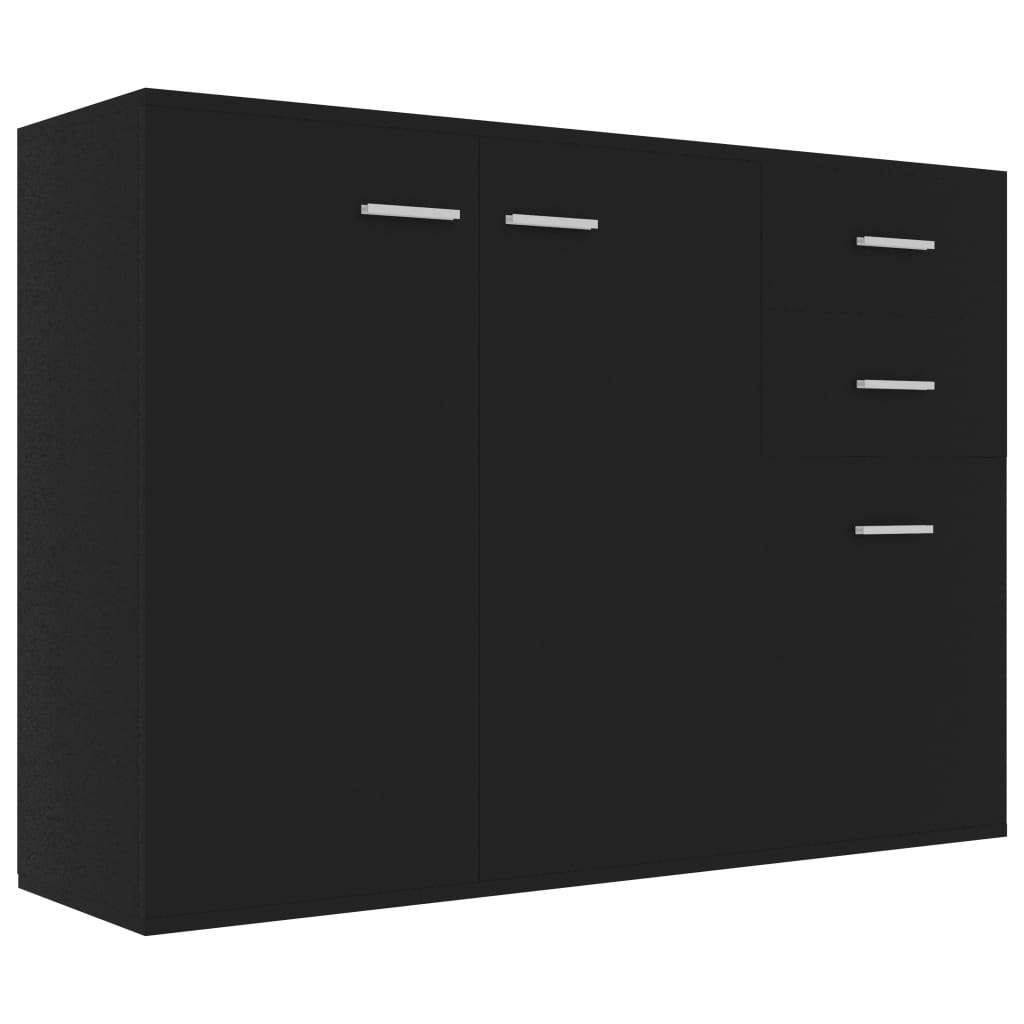 vidaXL kumode, melna, 105x30x75 cm, kokskaidu plātne