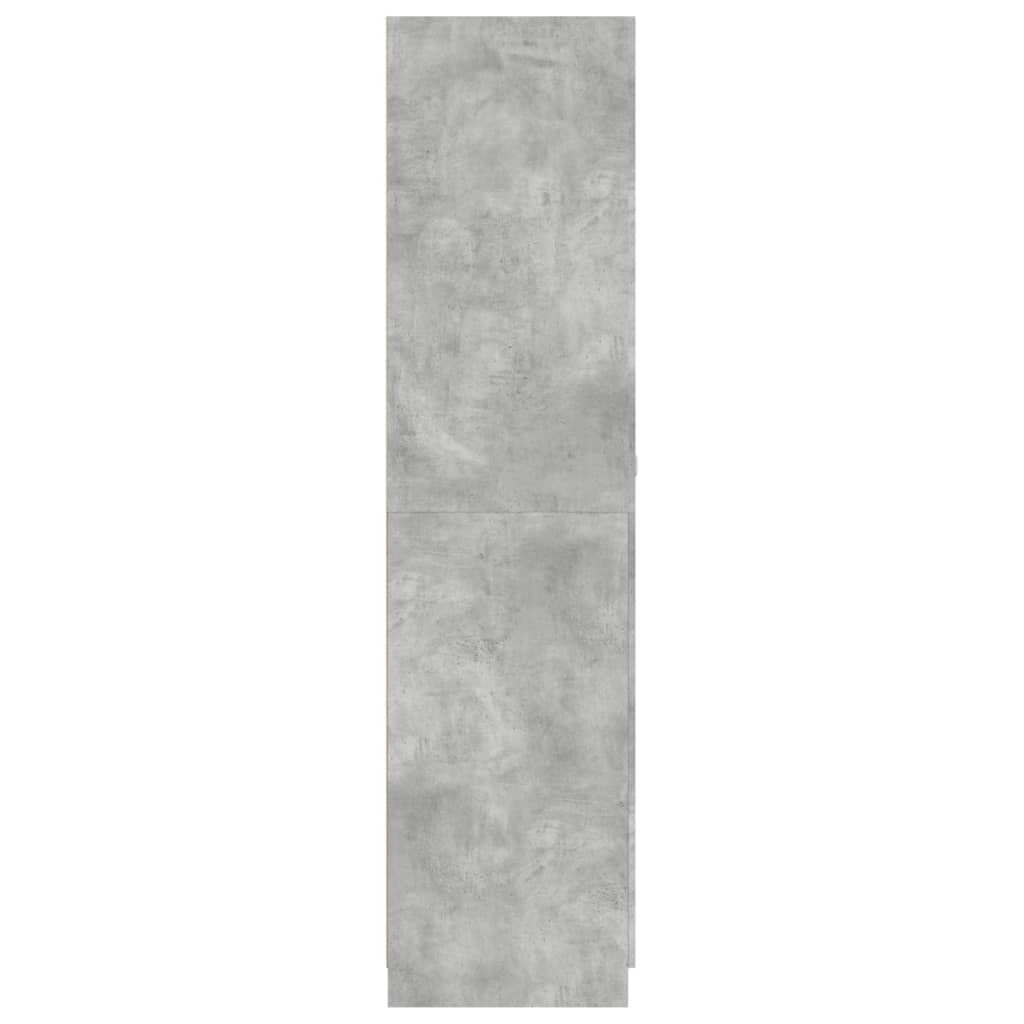 vidaXL skapis, betona pelēks, 90x52x200 cm, skaidu plāksne