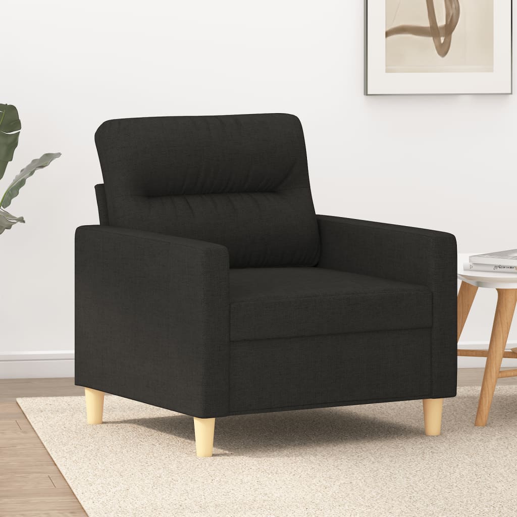 vidaXL atpūtas krēsls, melns, 60 cm, audums