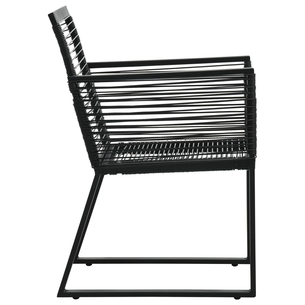 vidaXL dārza krēsli, 2 gab., melni, PVC rotangpalma