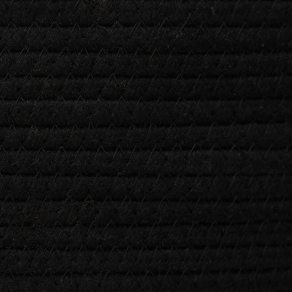 vidaXL uzglabāšanas grozs ar vāku, bēšs ar melnu, Ø37x50 cm, kokvilna
