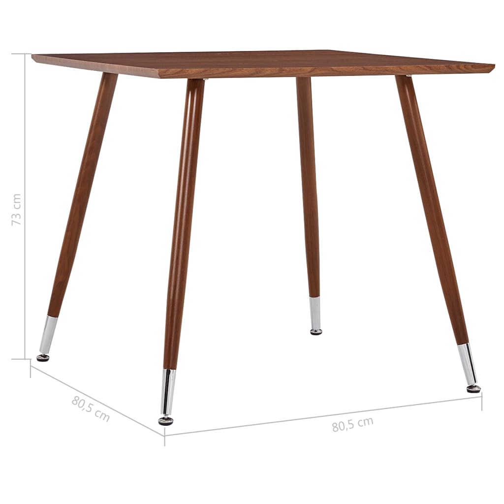 vidaXL virtuves galds, brūns, 80,5x80,5x73 cm, MDF