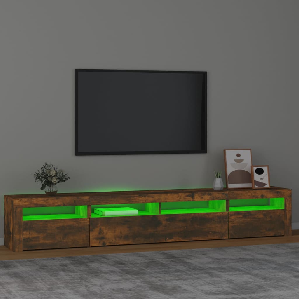 vidaXL TV skapītis ar LED apgaismojumu, ozolkoka krāsa, 240x35x40 cm