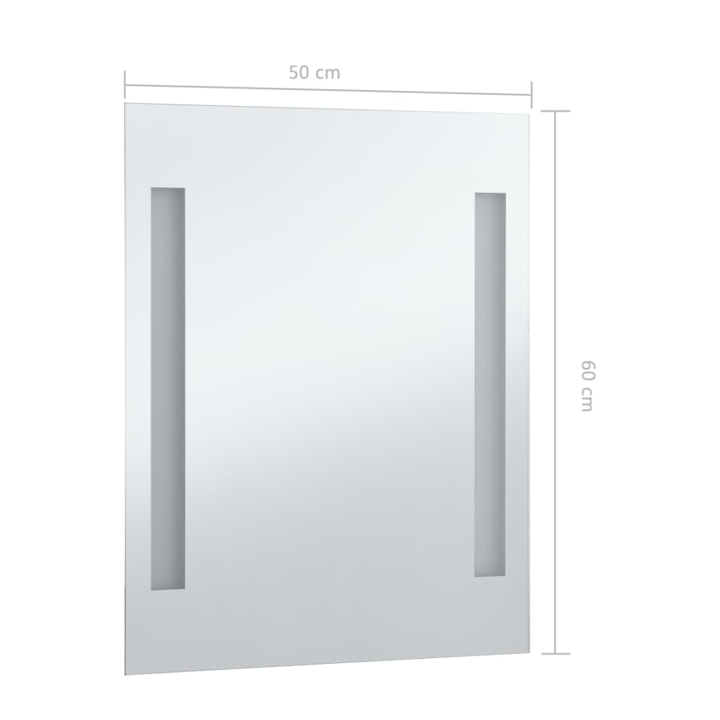 vidaXL vannasistabas sienas spogulis ar LED apgaismojumu, 50x60 cm