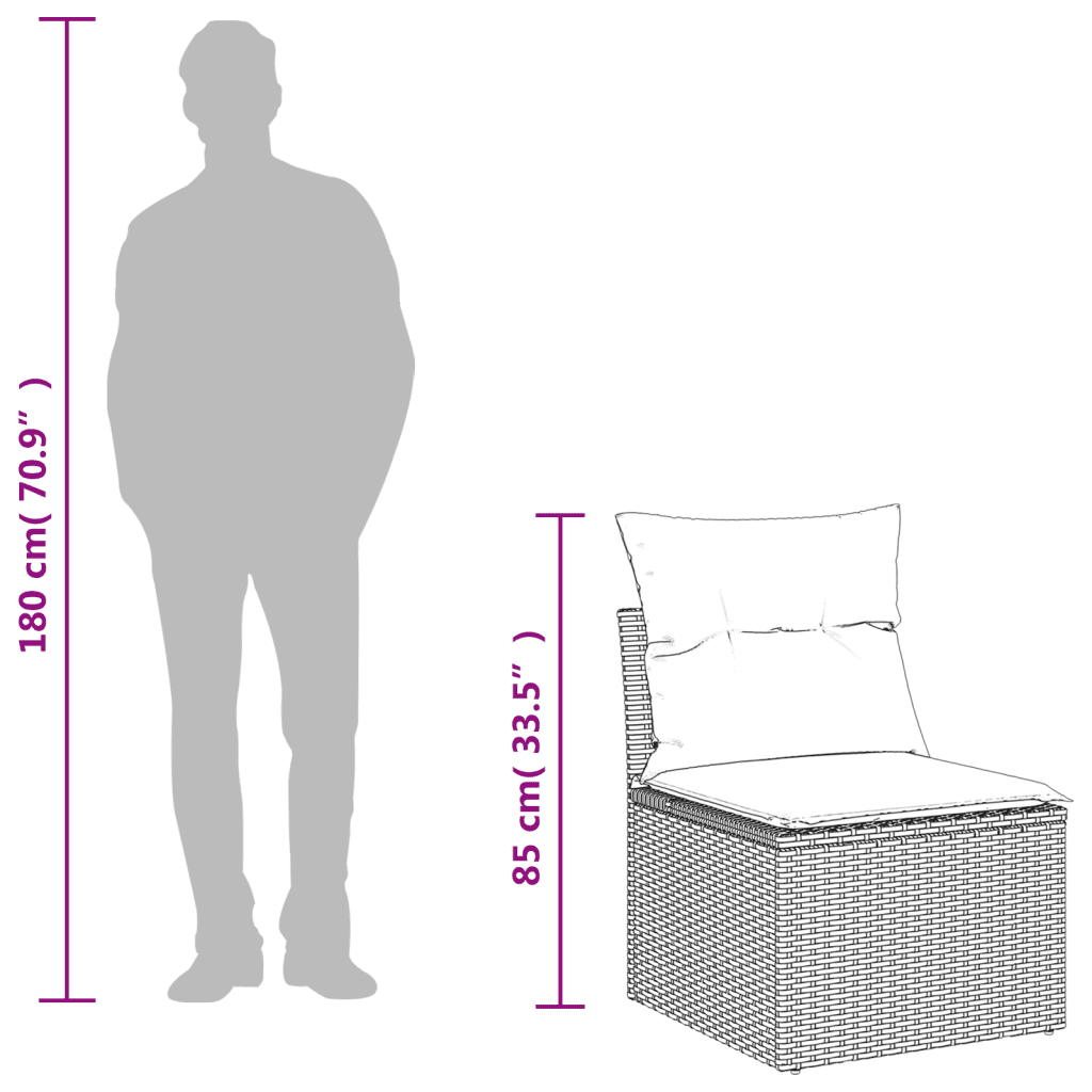 vidaXL 4-daļīgs dārza dīvānu komplekts, matrači, brūna PE rotangpalma