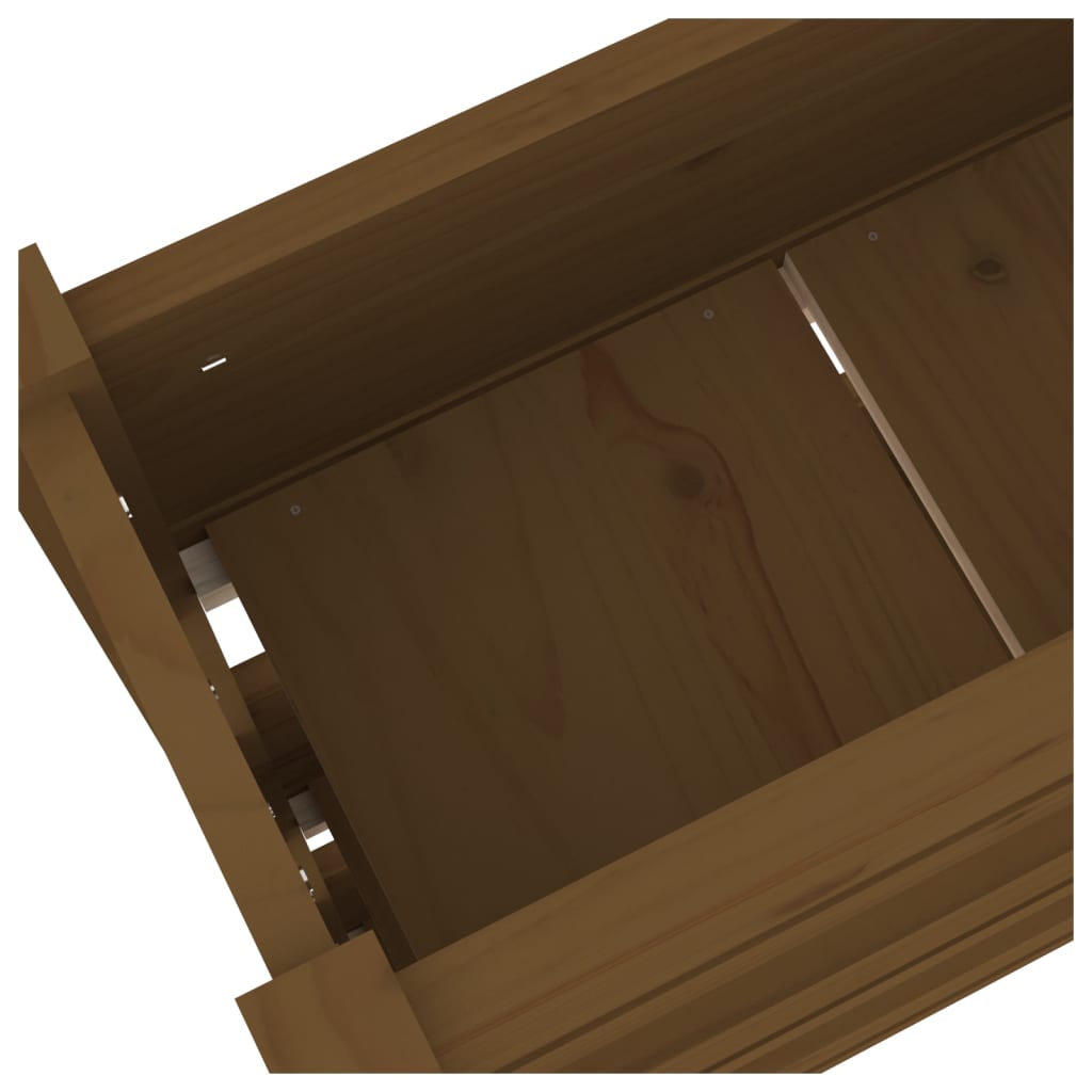 vidaXL puķu kaste, medus brūna, 77x25x104,5 cm, priedes masīvkoks