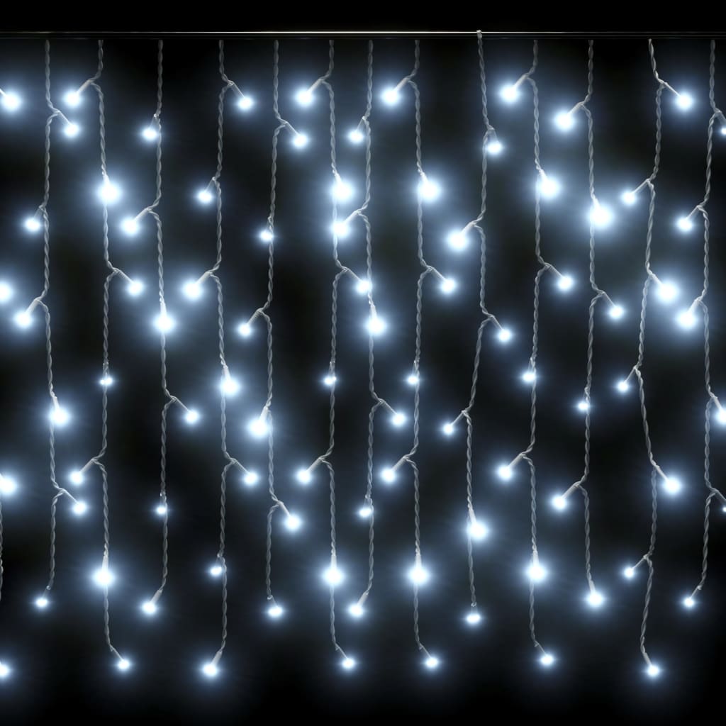 vidaXL LED lampiņu aizkars, 10 m, 400 vēsi baltas LED, 8 funkcijas