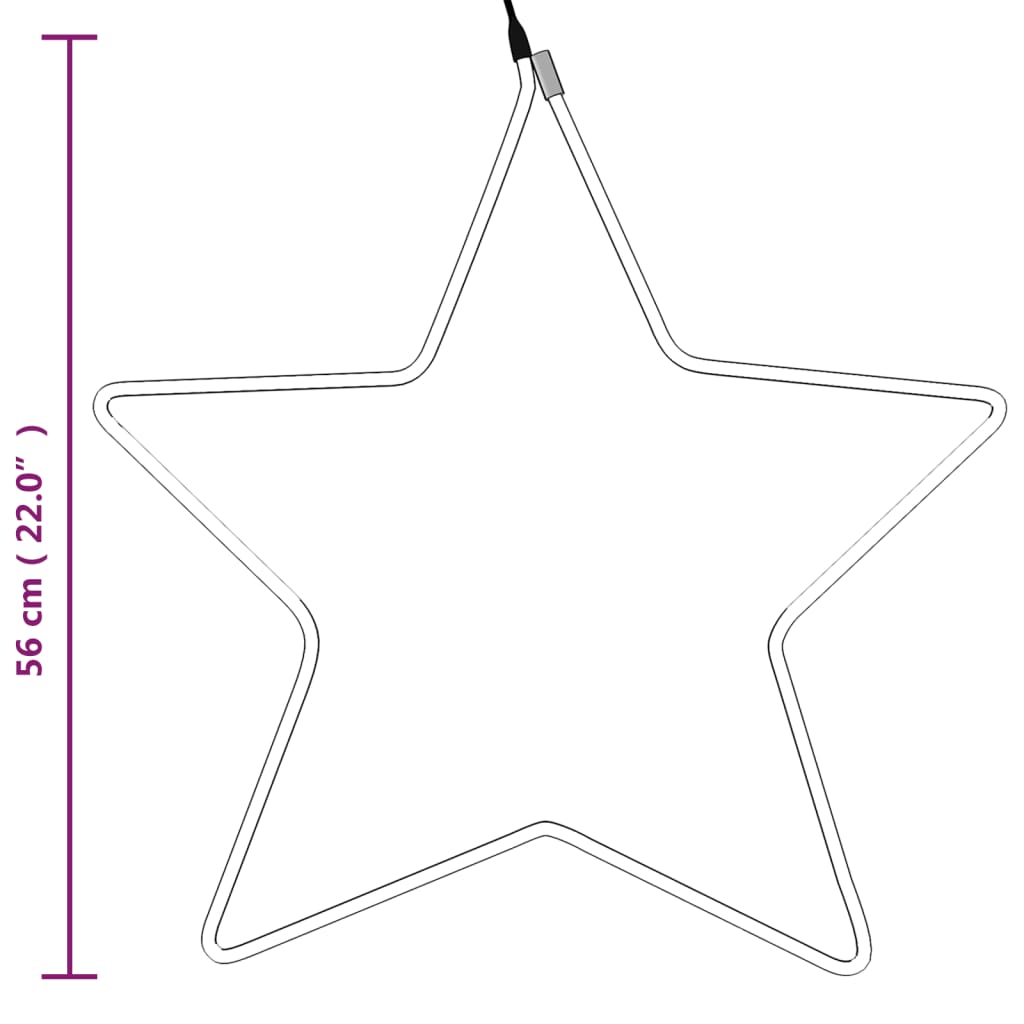 vidaXL Ziemassvētku figūra, zvaigzne, 48 silti baltas LED, 56 cm