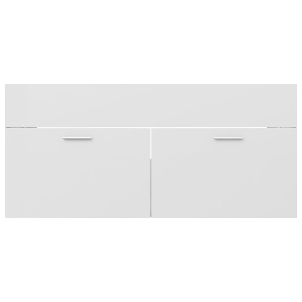 vidaXL 2-daļīgs vannasistabas mēbeļu komplekts, balts, skaidu plāksne