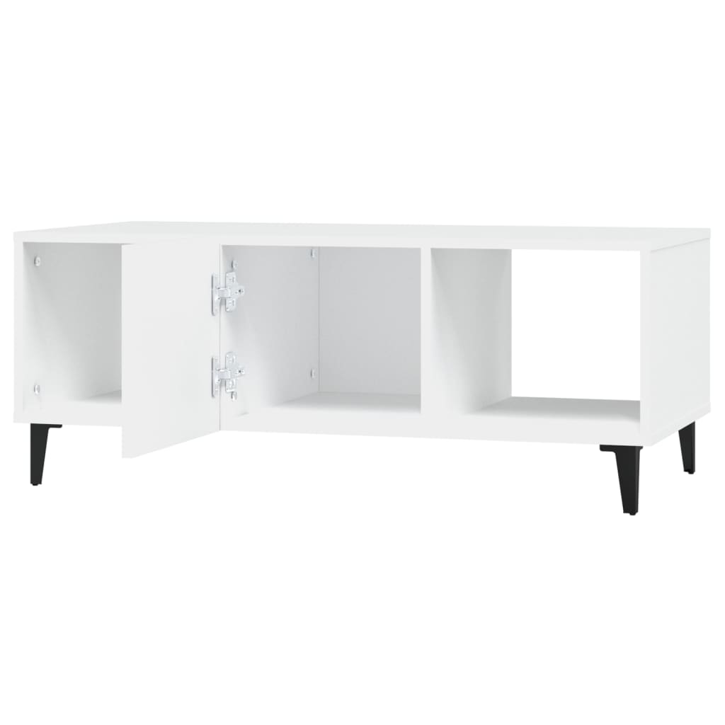 vidaXL kafijas galdiņš, balts, 102x50x40 cm, inženierijas koks