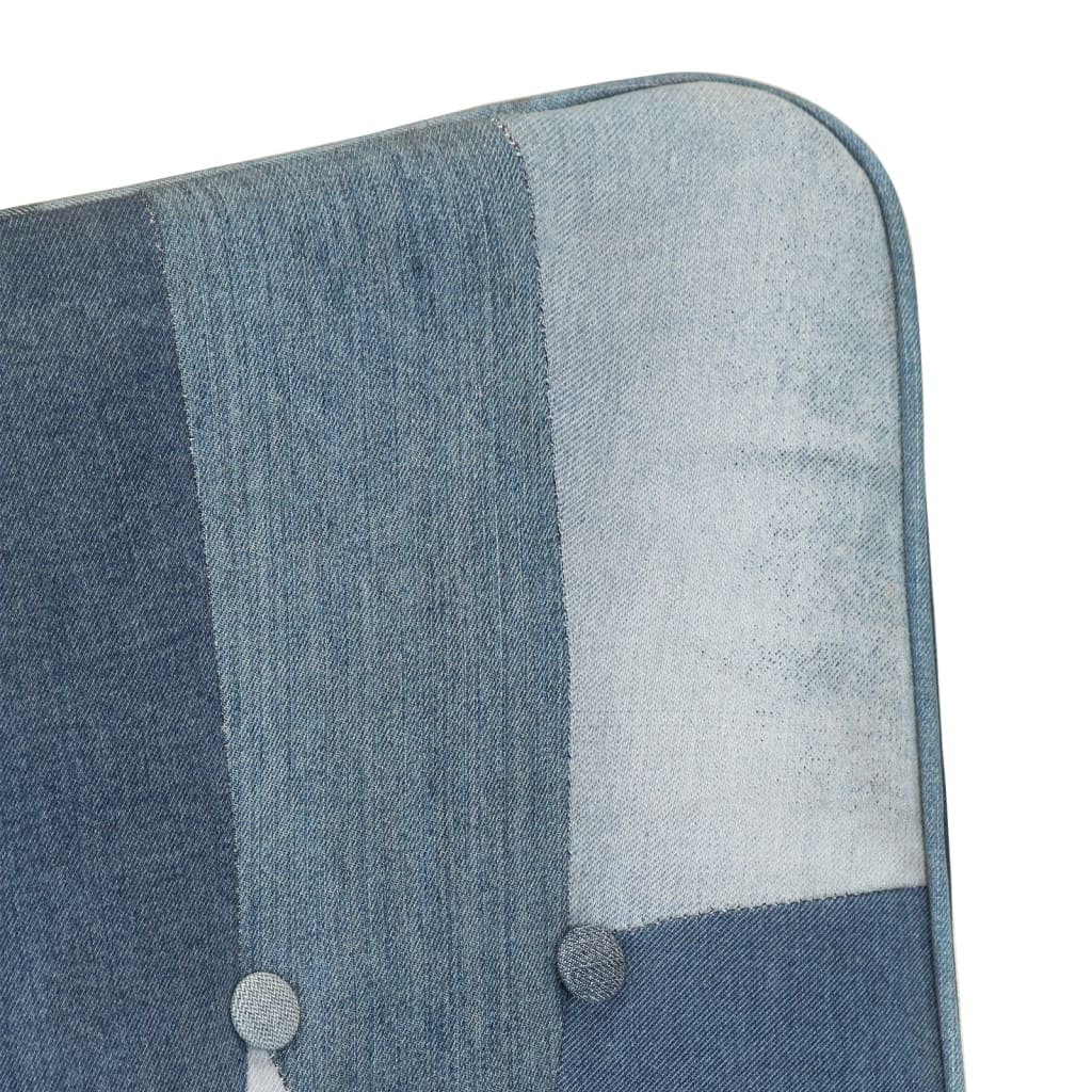vidaXL atpūtas krēsls ar kājsoliņu, zila džinsa tekstilmozaīkas audums