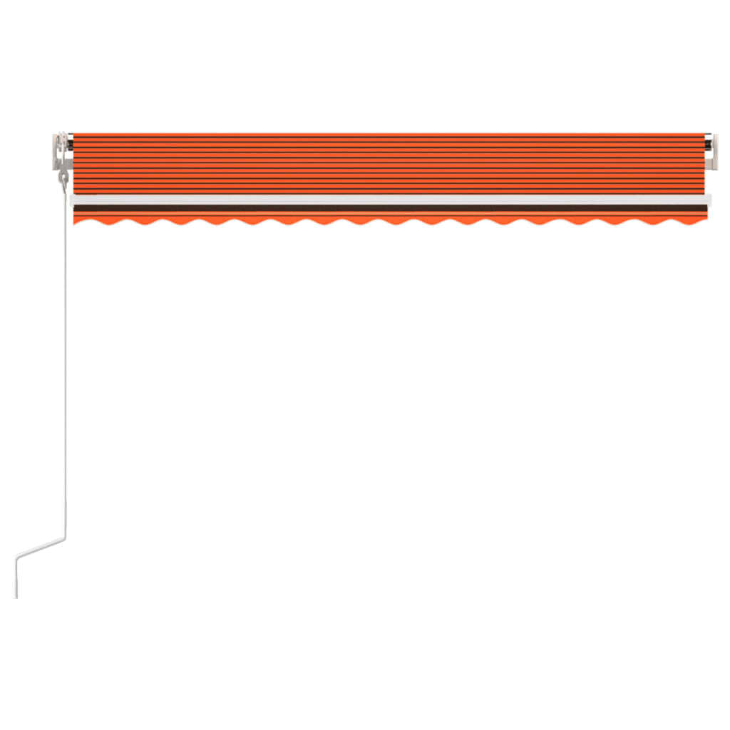 vidaXL izvelkama markīze, 450x350 cm, automātiska, oranža un brūna