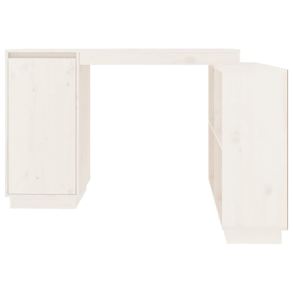vidaXL rakstāmgalds, balts, 110x50x75 cm, priedes masīvkoks