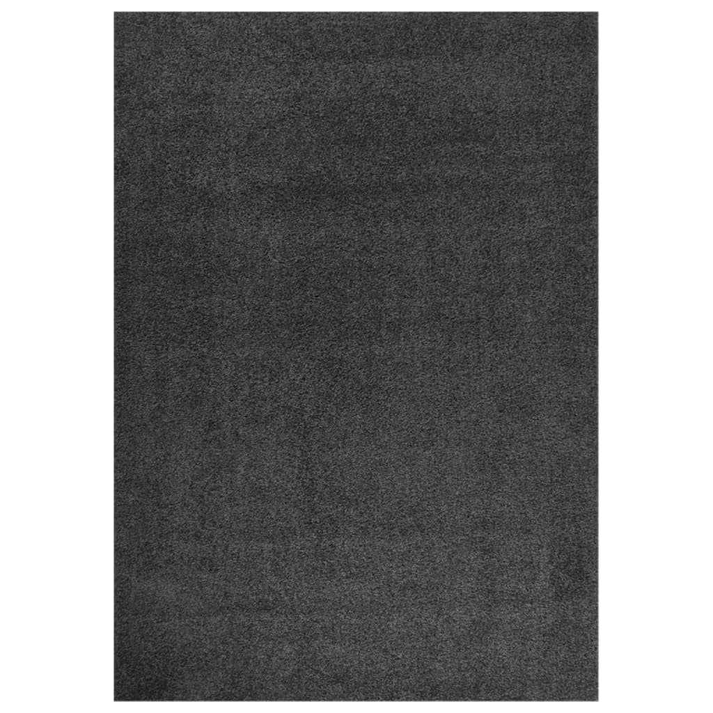 vidaXL paklājs, pinkains, antracītpelēks, 120x170 cm