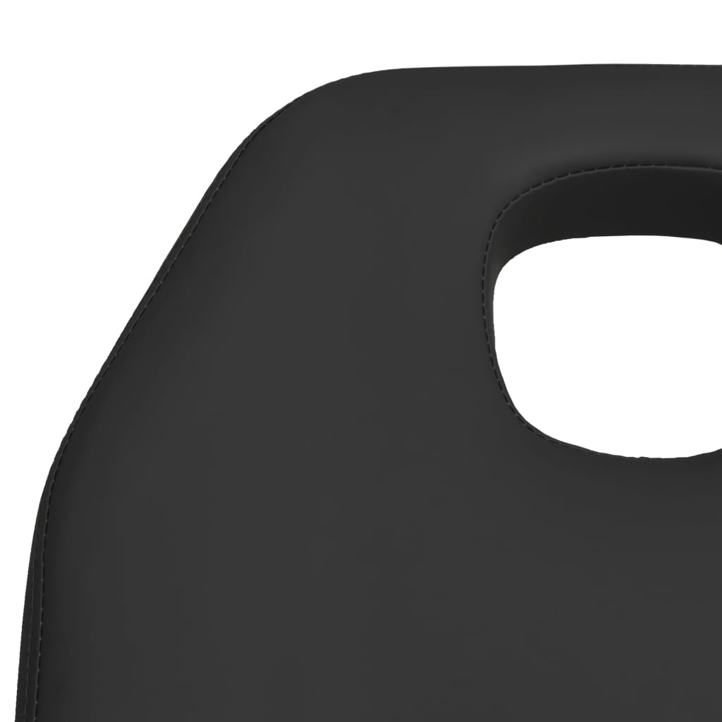 vidaXL masāžas galds, melns, 180x62x(86,5-118) cm