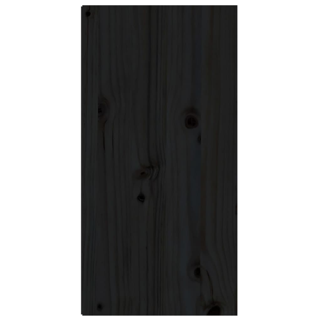 vidaXL sienas skapītis, melns, 30x30x60 cm, priedes masīvkoks