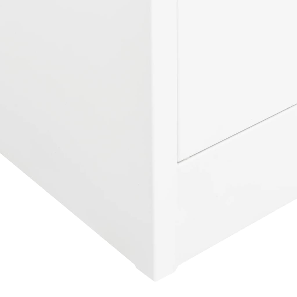 vidaXL biroja skapis, 90x40x180 cm, balts, tērauds