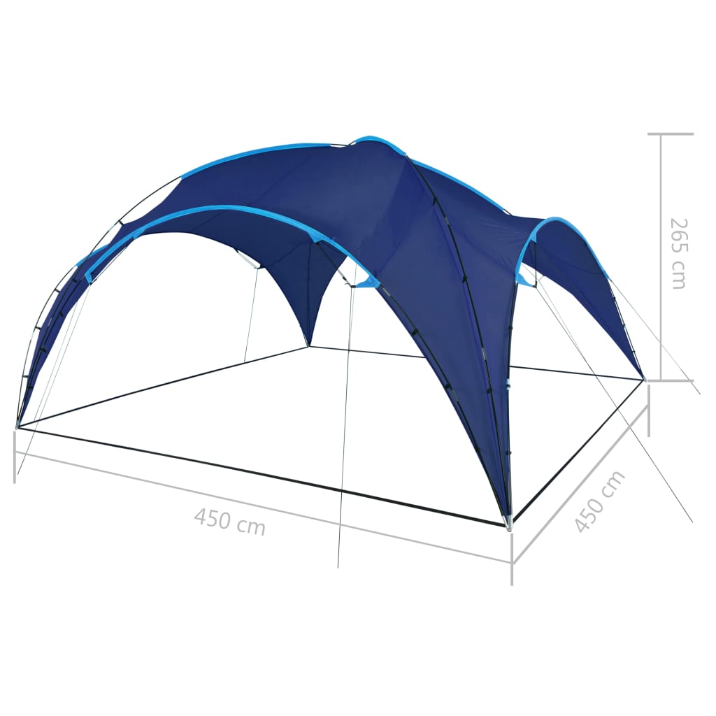 vidaXL svinību telts, arkveida, 450x450x265 cm, tumši zila