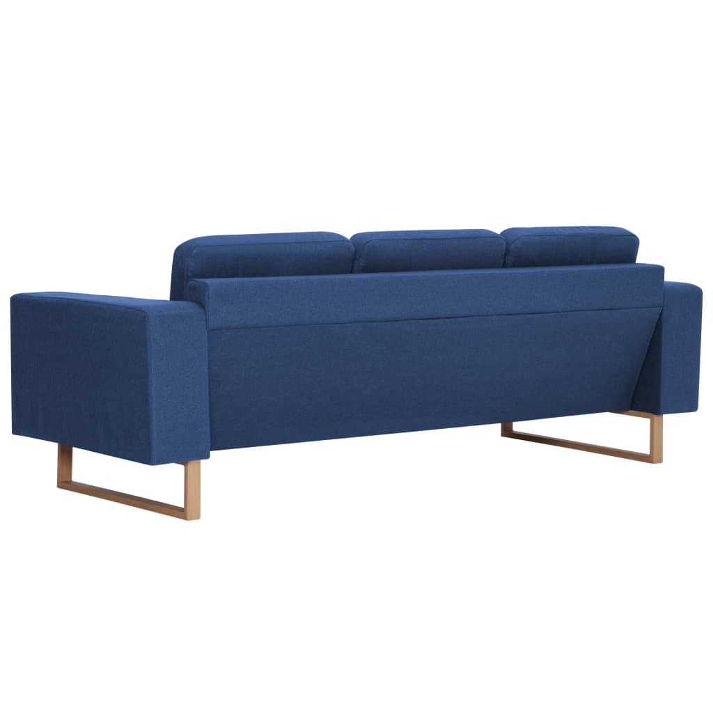 vidaXL trīsvietīgs dīvāns, zils audums