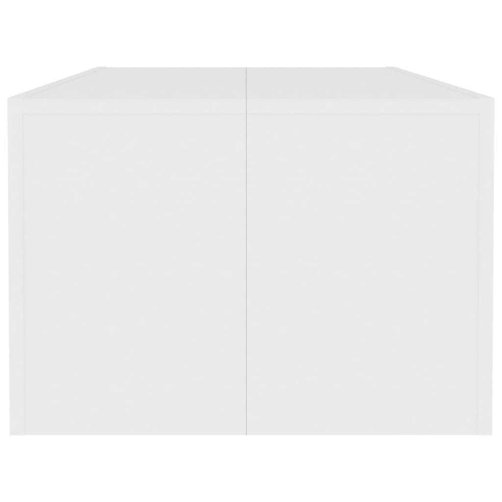 vidaXL kafijas galdiņš, balts, 110x50x35 cm, skaidu plāksne