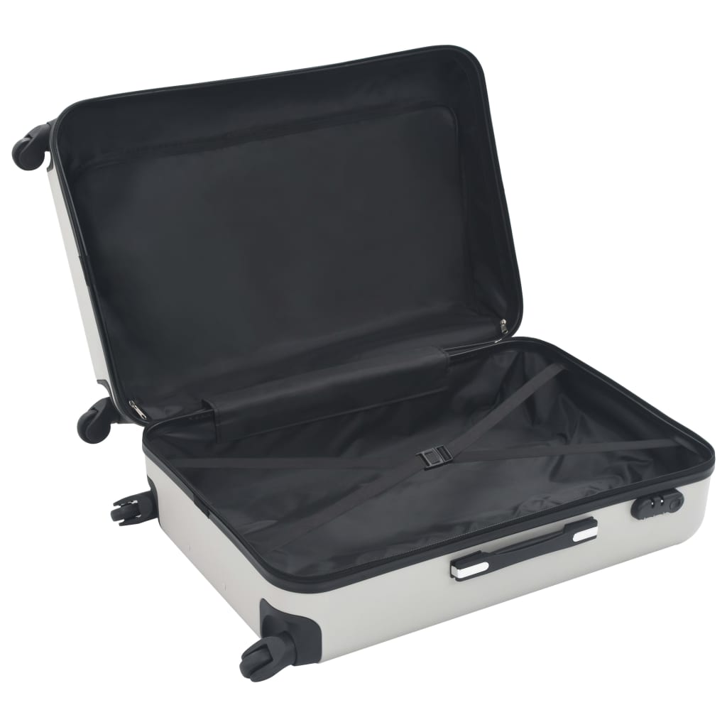 vidaXL cieto koferu komplekts, 3 gab., ABS, sudraba krāsā