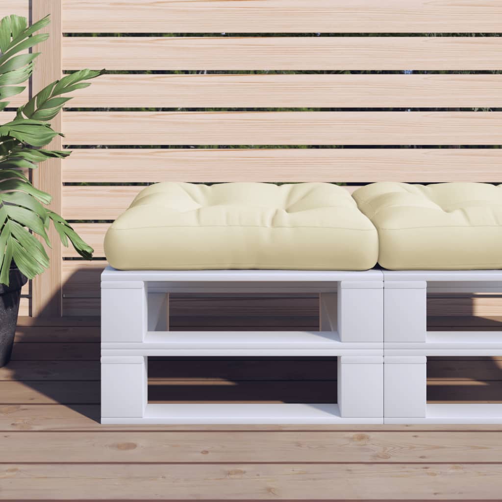 vidaXL palešu dīvāna matracis, 60x60x10 cm, krēmkrāsa
