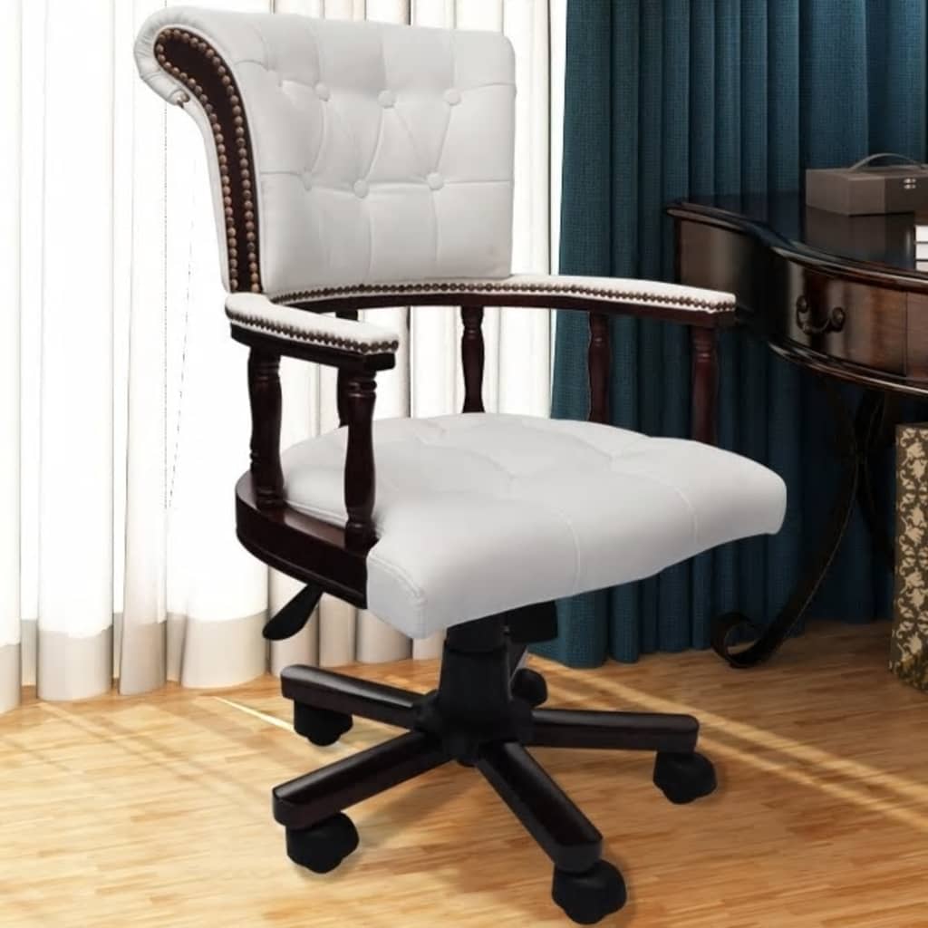 vidaXL biroja krēsls, grozāms, balts