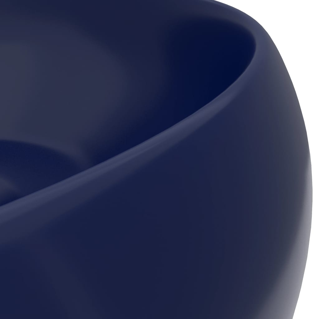 vidaXL izlietne, apaļa, 40x15 cm, matēta tumši zila keramika