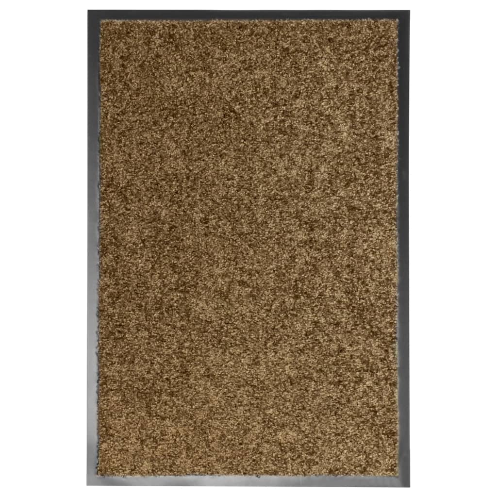 vidaXL durvju paklājs, mazgājams, brūns, 40x60 cm