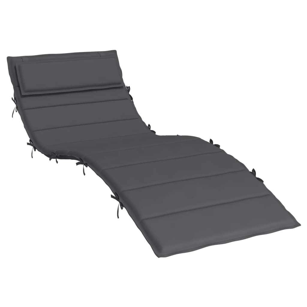 vidaXL sauļošanās krēsla matracis, 180x60x3 cm, audums, pelēks