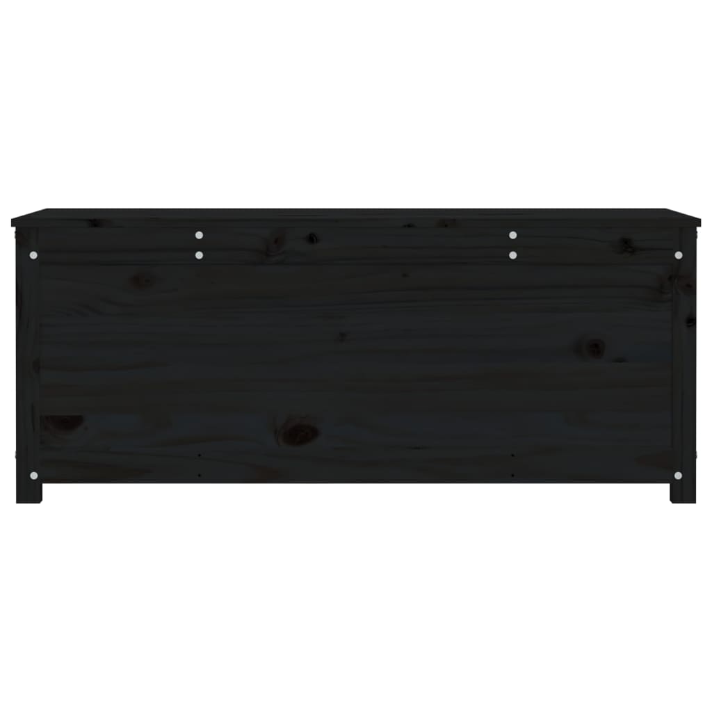 vidaXL uzglabāšanas kaste, melna, 110x50x45,5 cm, priedes masīvkoks
