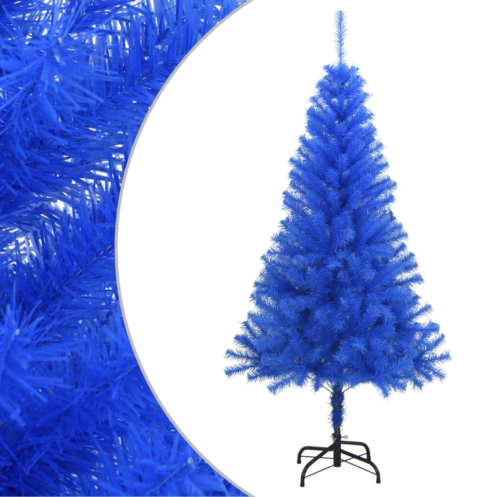 vidaXL mākslīgā Ziemassvētku egle ar statīvu, zila, 150 cm, PVC