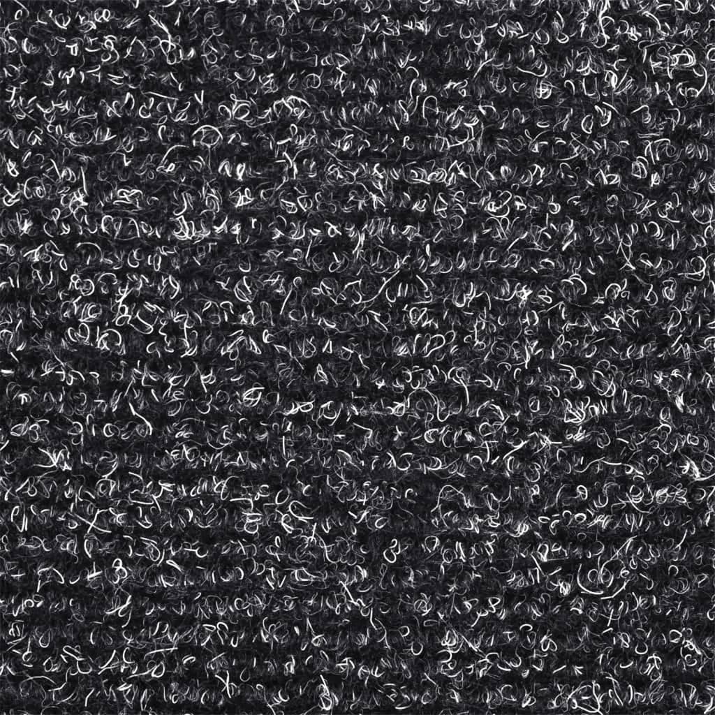 vidaXL kāpņu paklāji, 15 gab., pašlīmējoši, 65x21x4 cm, tumši pelēki