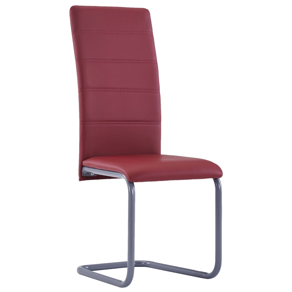 vidaXL konsoles virtuves krēsli, 4 gab., sarkana mākslīgā āda