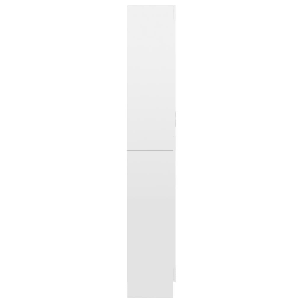 vidaXL vitrīna, spīdīgi balta, 82,5x30,5x185,5 cm, skaidu plāksne